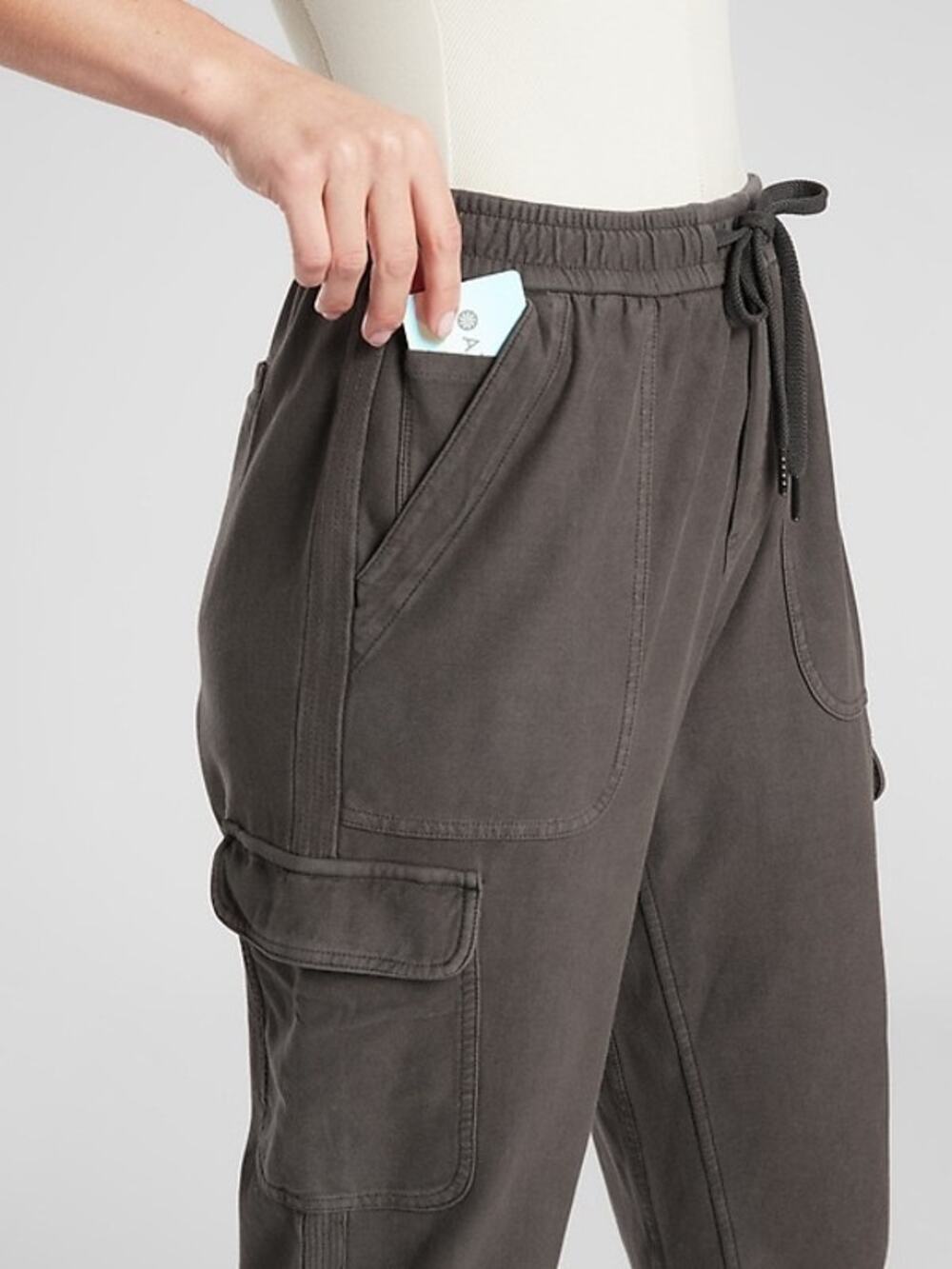 Athleta Farallon Cargo Crop Pants Size 10 in Cypress Green